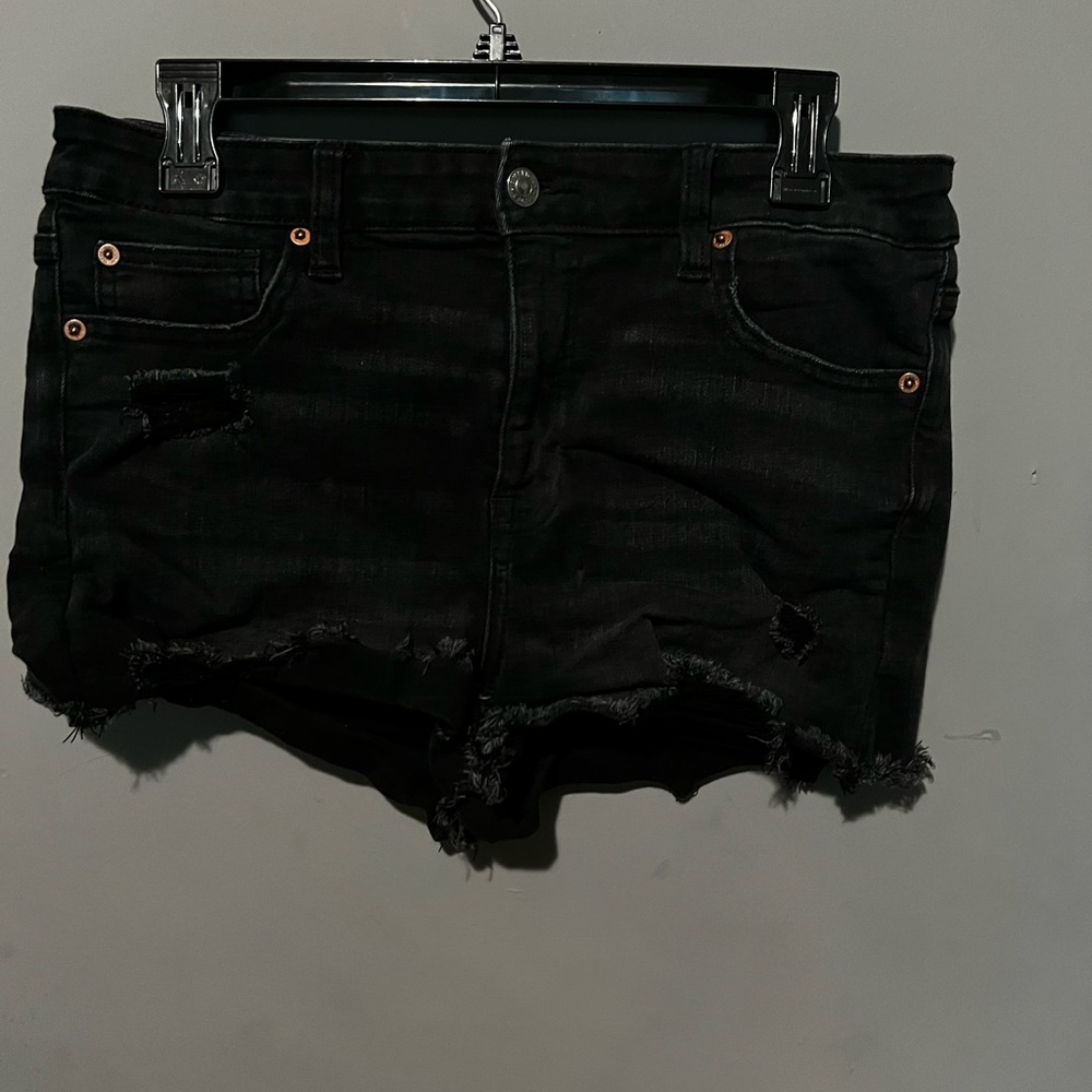 American Eagle black jean shorts